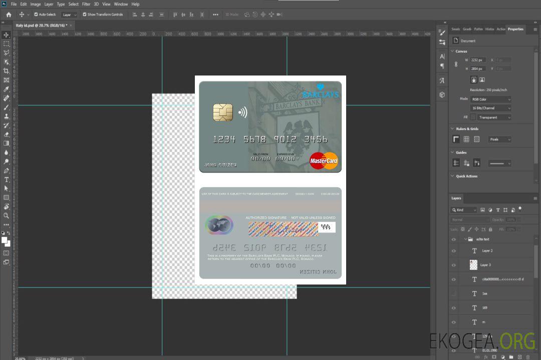Carte Mastercard de Monaco Barclays Bank PLC template